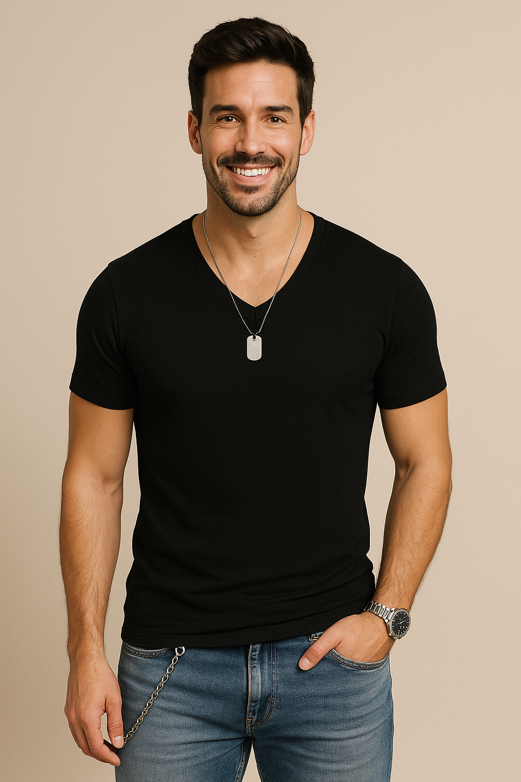 Lindberg | Herren T-Shirt mit V-Ausschnitt für Sommer und Alltag