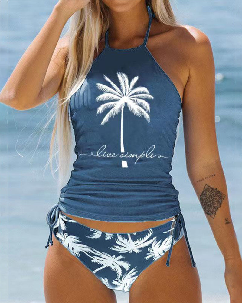 Lindberg | Riemchen-Badeanzug-Set mit Kokosnuss-Print