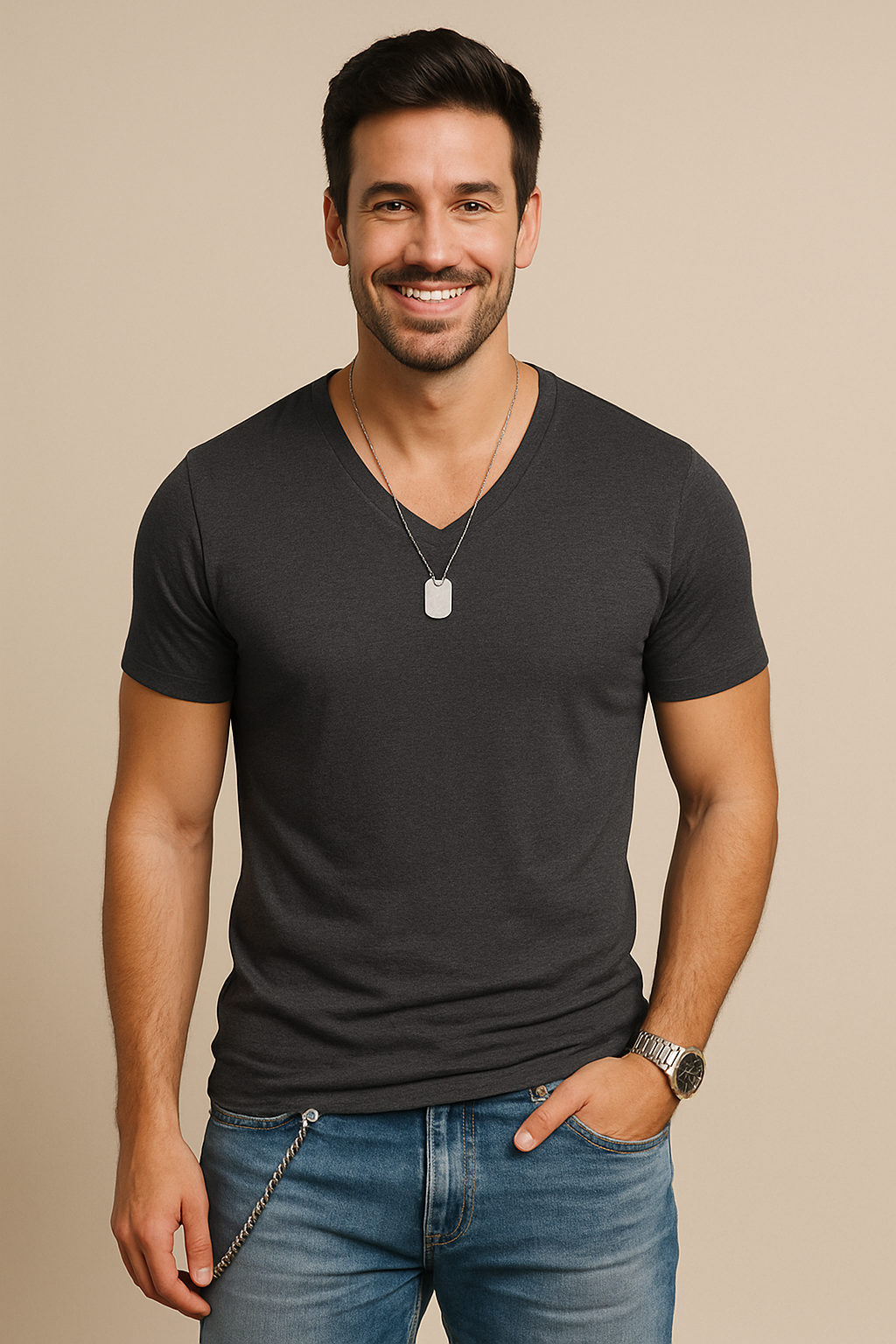 Lindberg | Herren T-Shirt mit V-Ausschnitt für Sommer und Alltag