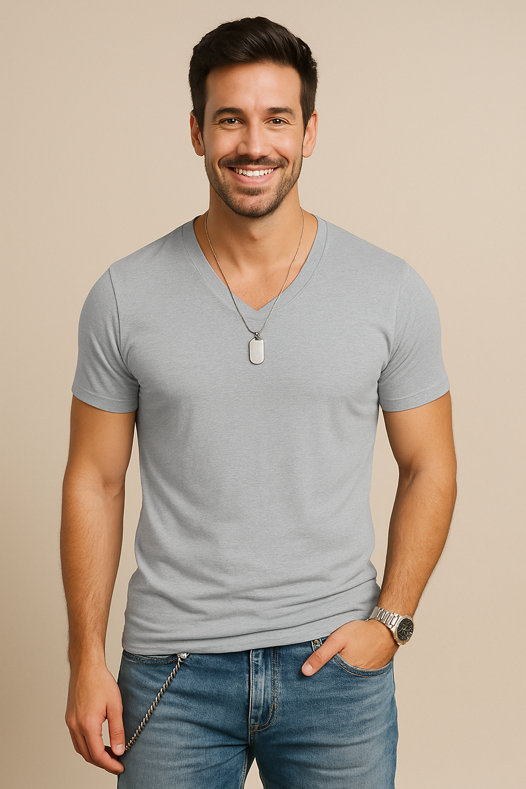 Lindberg | Herren T-Shirt mit V-Ausschnitt für Sommer und Alltag