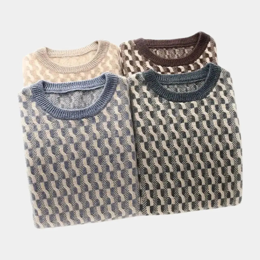 Lindberg | Geometrischer Pullover mit Rundhalsausschnitt
