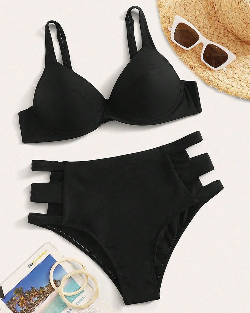Lindberg | Sommerstrand Cut Out Bikini Set Mit Einfarbigkeit