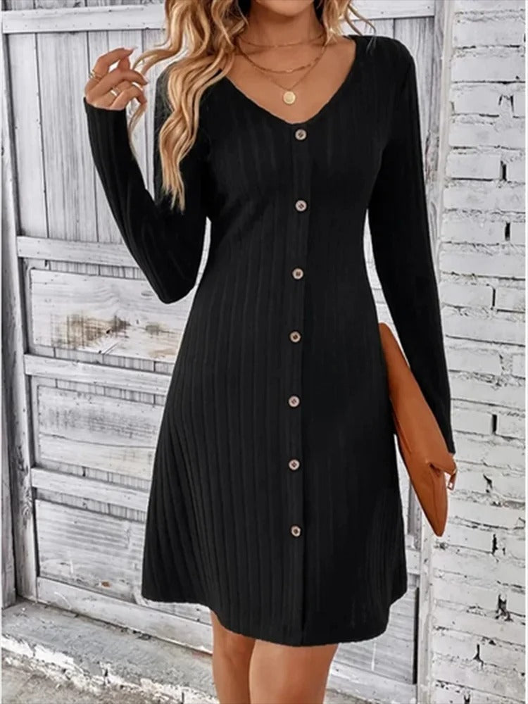 Lindberg | V-Ausschnitt Knopfleiste Kleid