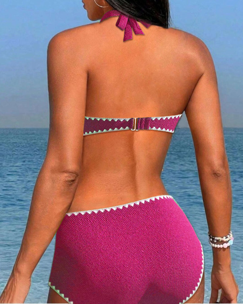 Lindberg | Einfacher Urlaubsbikini mit plissiertem neckholder
