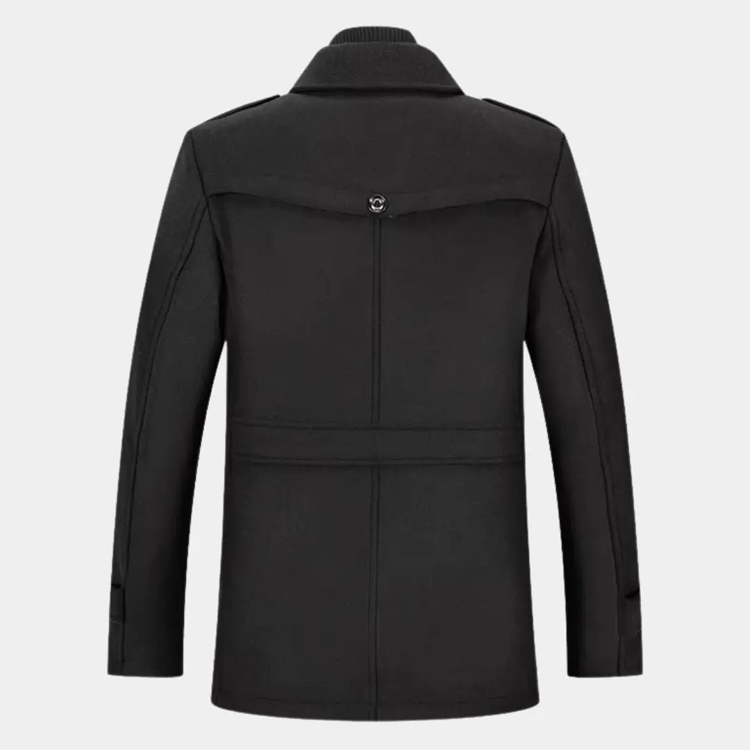 Lindberg | Aristokratischer Mantel aus schwarzer Wolle