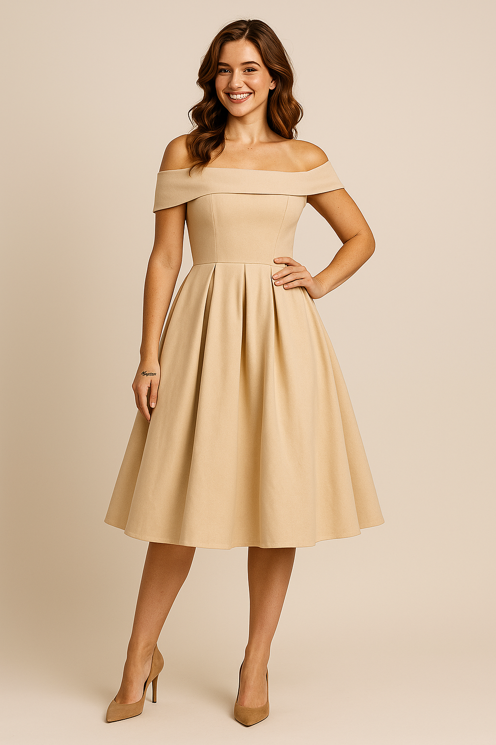 Lindberg | Damen Schulterfreies A-Linien Kleid, Atmungsaktiv und Stilvoll