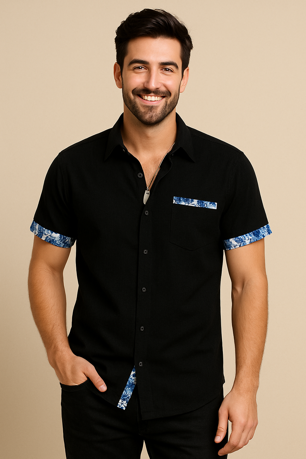 Lindberg | Herren Kurzarmhemd in Leinenoptik für Sommer und Freizeit