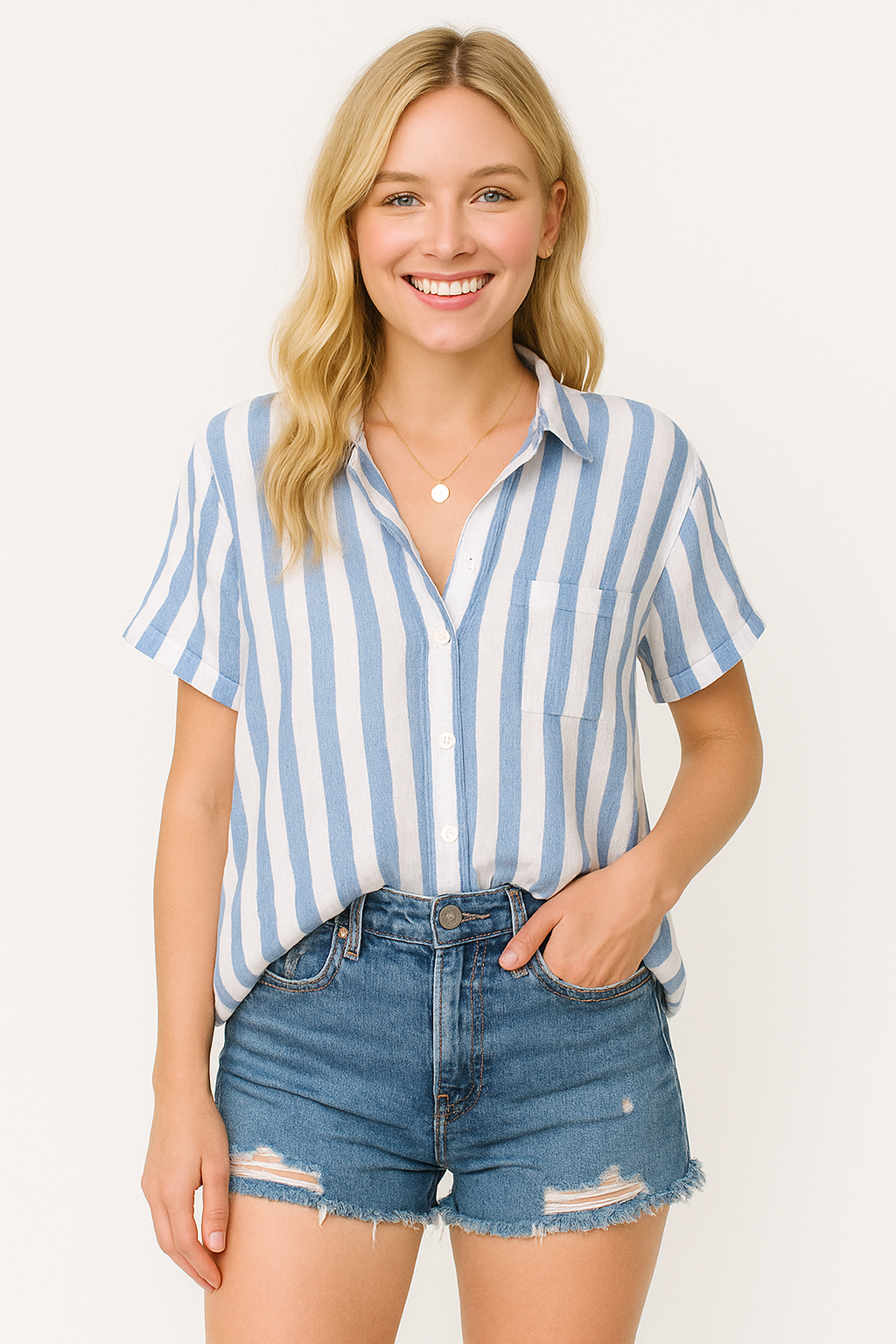 Lindberg | Damen Bluse aus Leinenmischung mit Streifen luftig & leicht