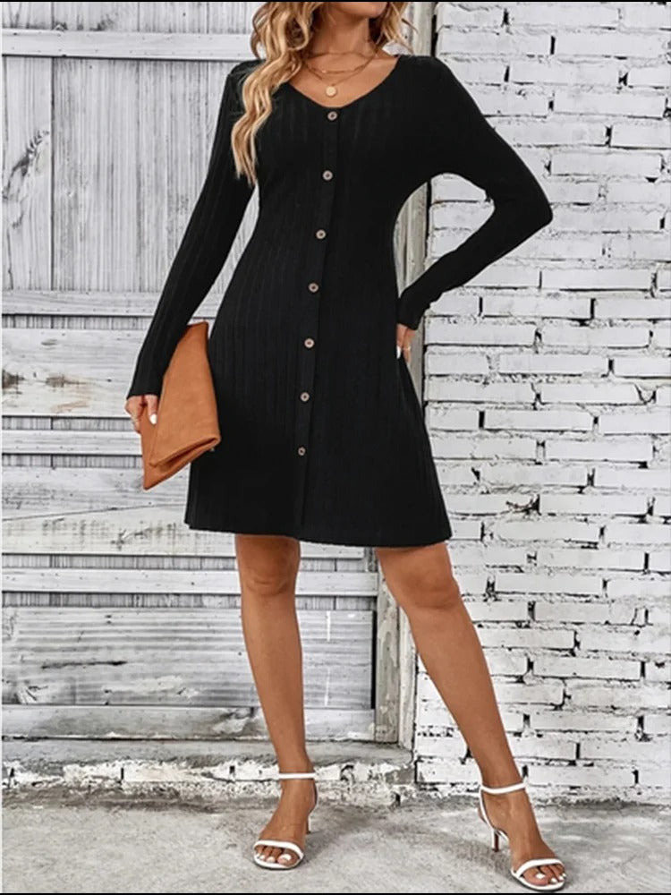 Lindberg | V-Ausschnitt Knopfleiste Kleid