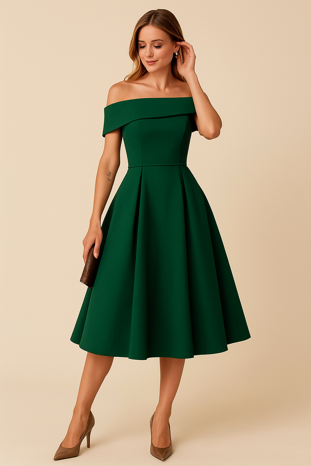 Lindberg | Damen Schulterfreies A-Linien Kleid, Atmungsaktiv und Stilvoll