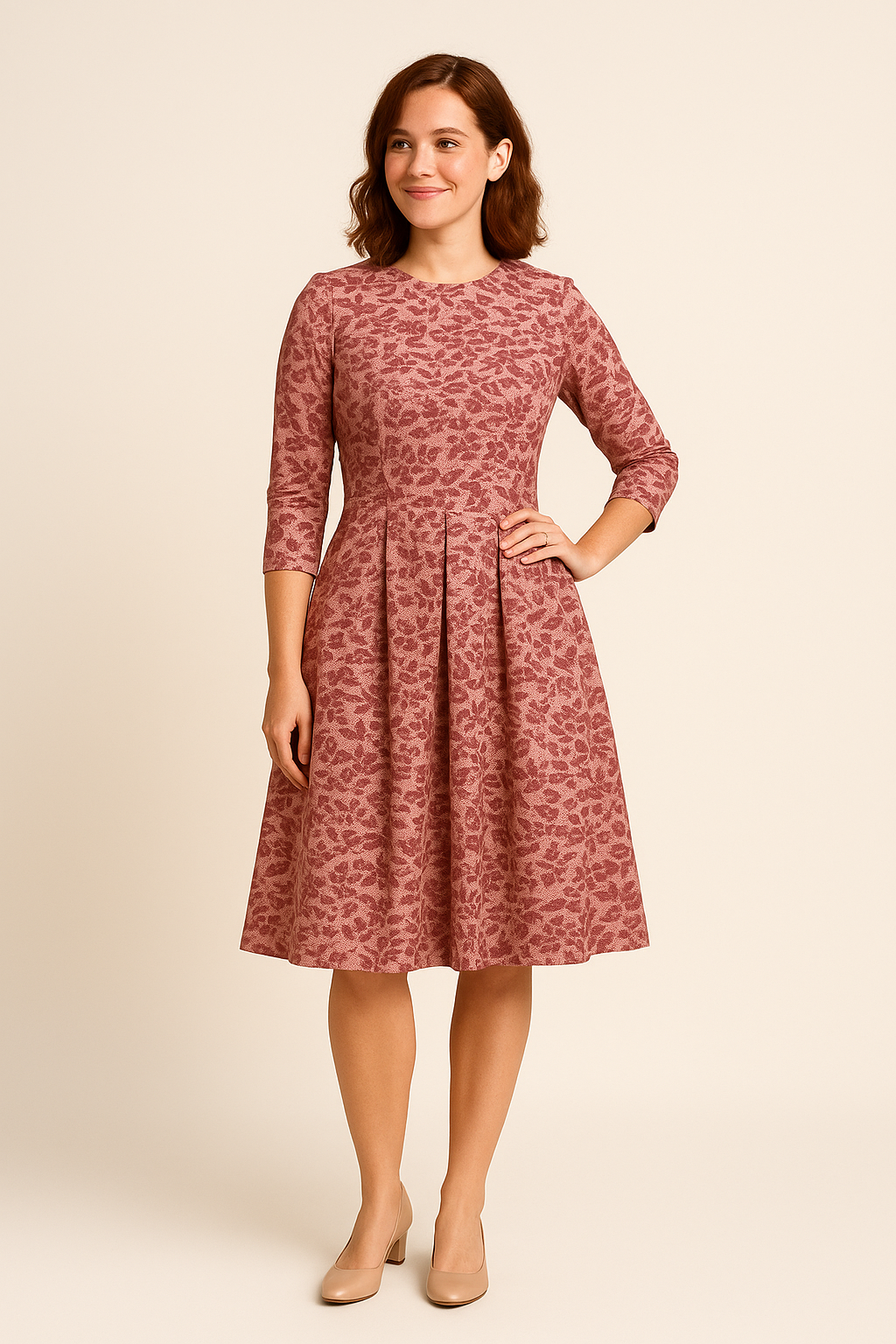 Lindberg | Damen Florales Sommerkleid mit A-Linie und 3/4-Ärmeln luftig & leicht