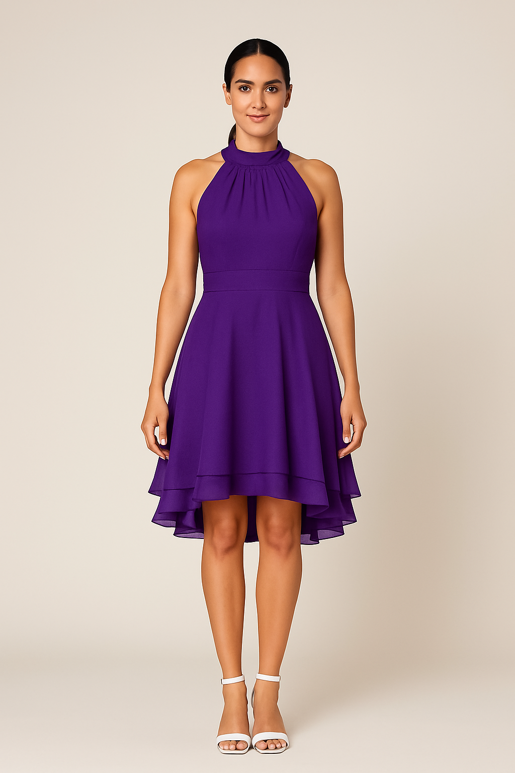 Lindberg | Damen Neckholder Kleid mit taillierter Passform und High-Low-Rock