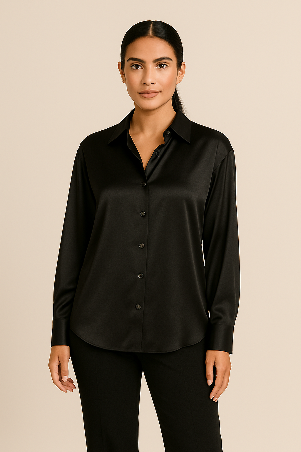 Lindberg | Festliche Damen Bluse mit seidigem Finish und klassischer Knopfleiste