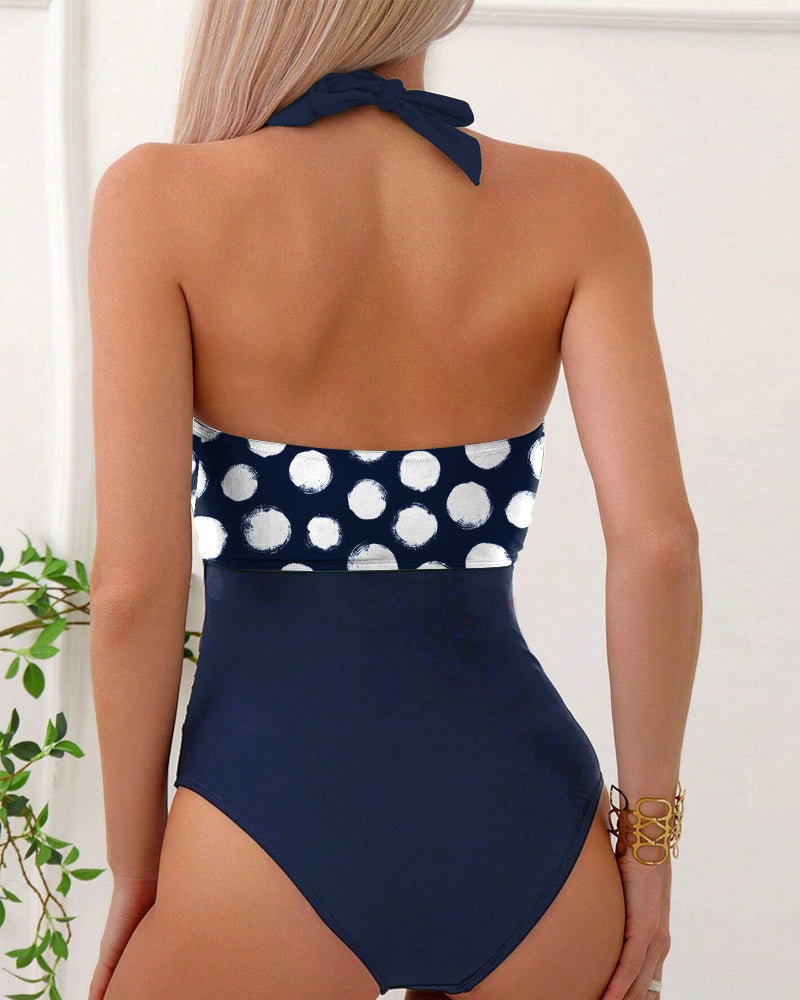 Lindberg | Badeanzug mit Schleife und Polka-Dots Einteiler