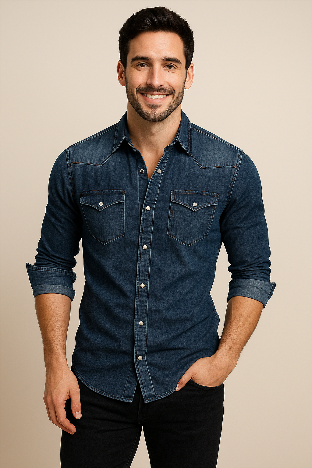 Lindberg | Herren Jeanshemd mit Brusttaschen für Sommer und Alltag