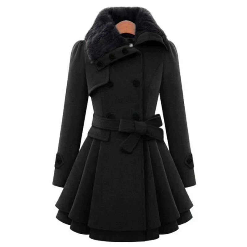 Lindberg | Alma | Schicker Trenchcoat mit veganem Pelz