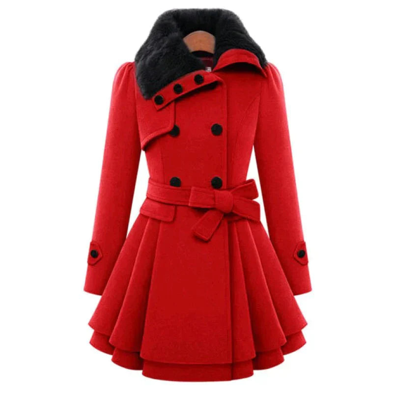 Lindberg | Alma | Schicker Trenchcoat mit veganem Pelz