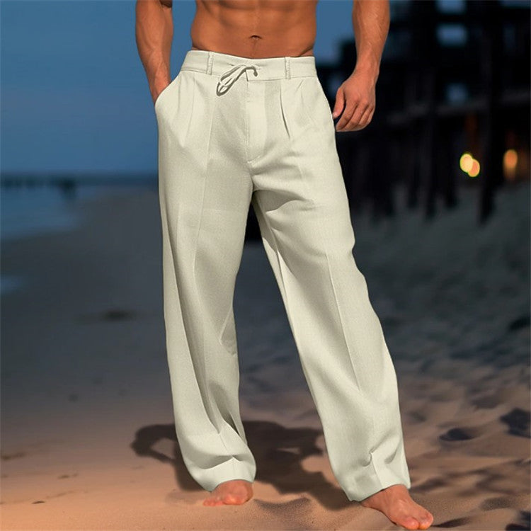 Lindberg | Amadeo Luxus Leinenhose mit Kordelzug und Faltenfront