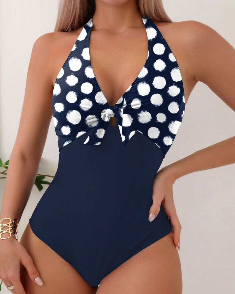 Lindberg | Badeanzug mit Schleife und Polka-Dots Einteiler
