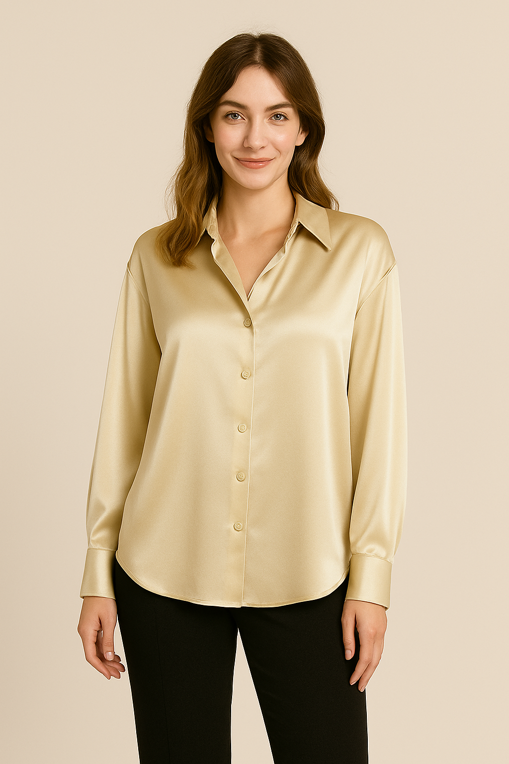 Lindberg | Festliche Damen Bluse mit seidigem Finish und klassischer Knopfleiste