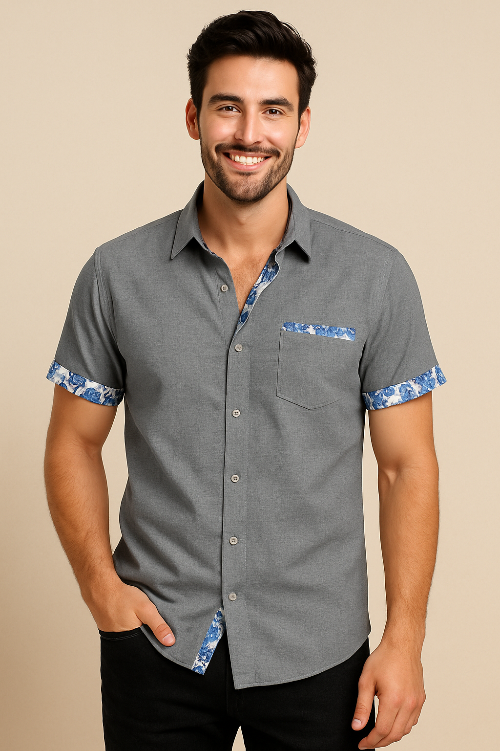 Lindberg | Herren Kurzarmhemd in Leinenoptik für Sommer und Freizeit