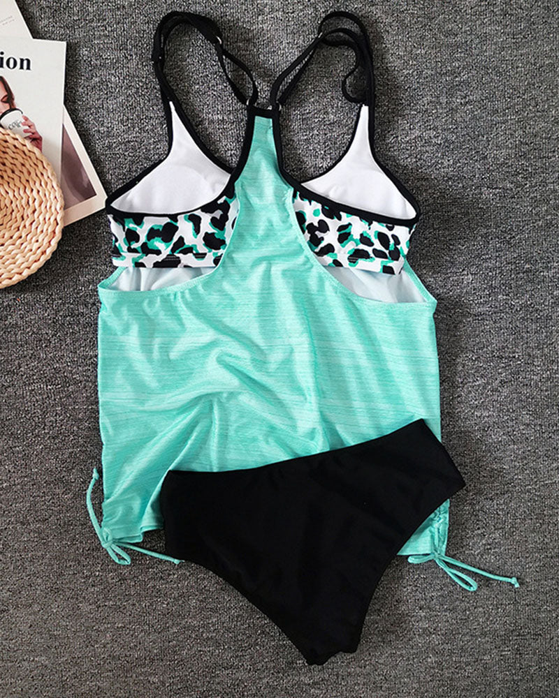 Lindberg | Einfarbiger Tankini mit Leopardenmuster