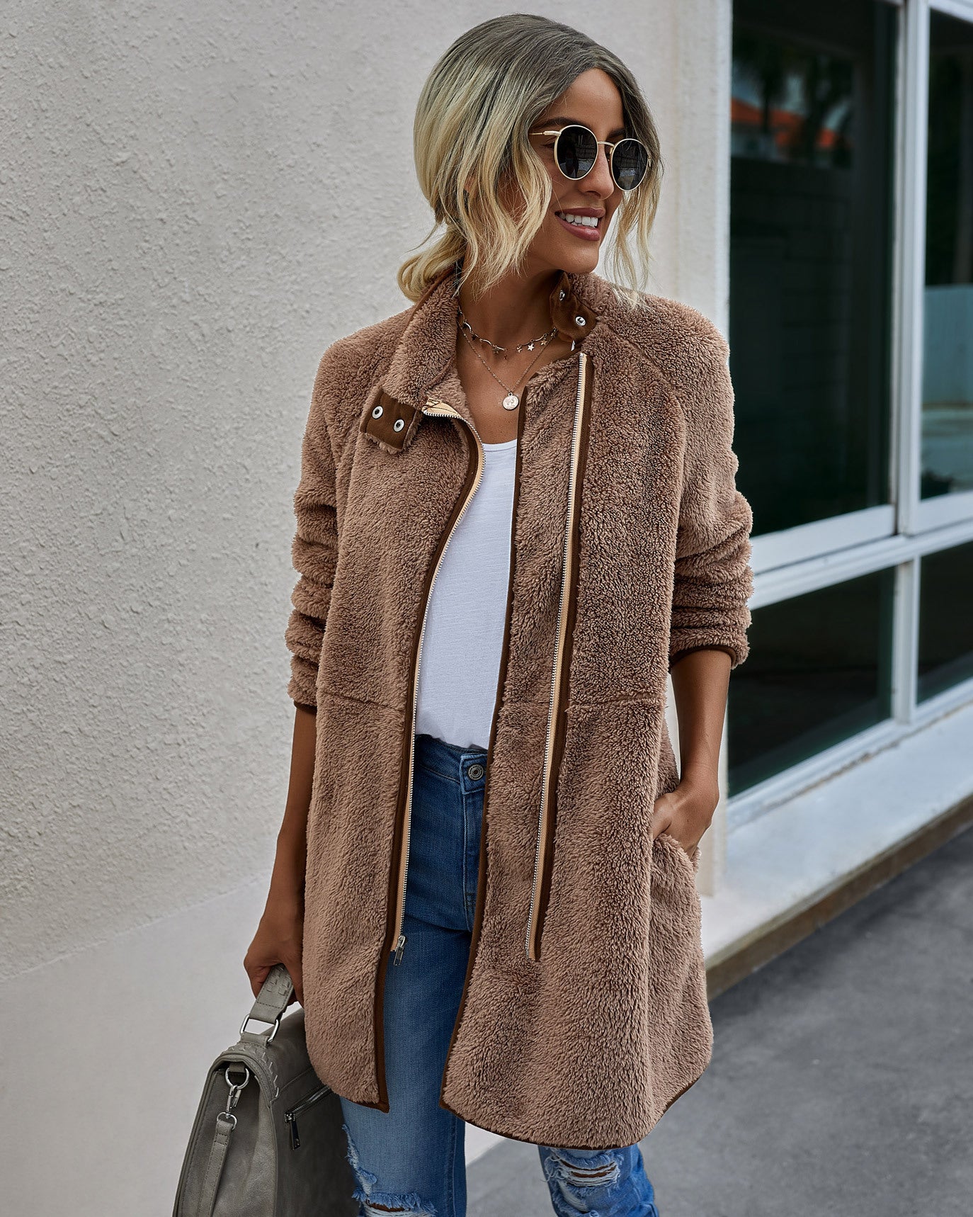 Lindberg | Warmer Pelzmantel mit Taschen