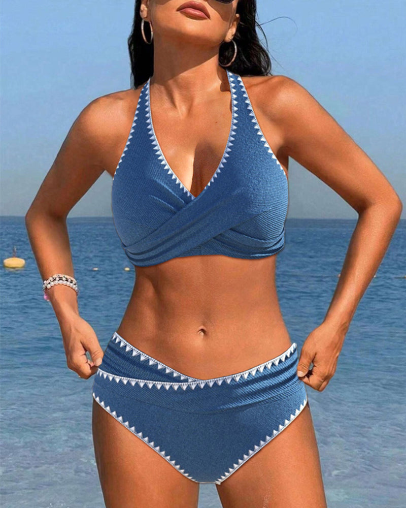 Lindberg | Einfacher Urlaubsbikini mit plissiertem neckholder