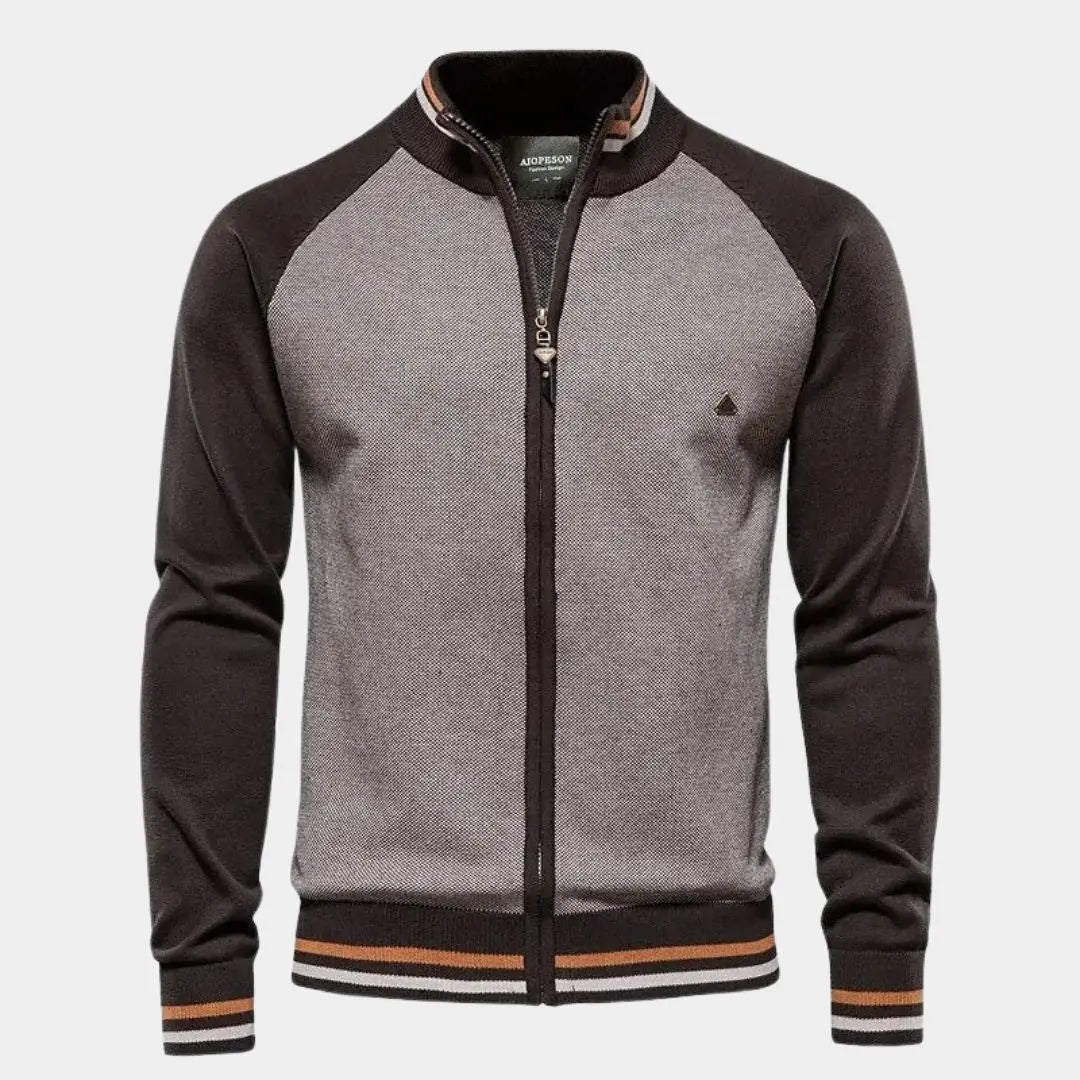 Lindberg | Stehkragen-Strickjacke mit Reißverschluss und Farbblock