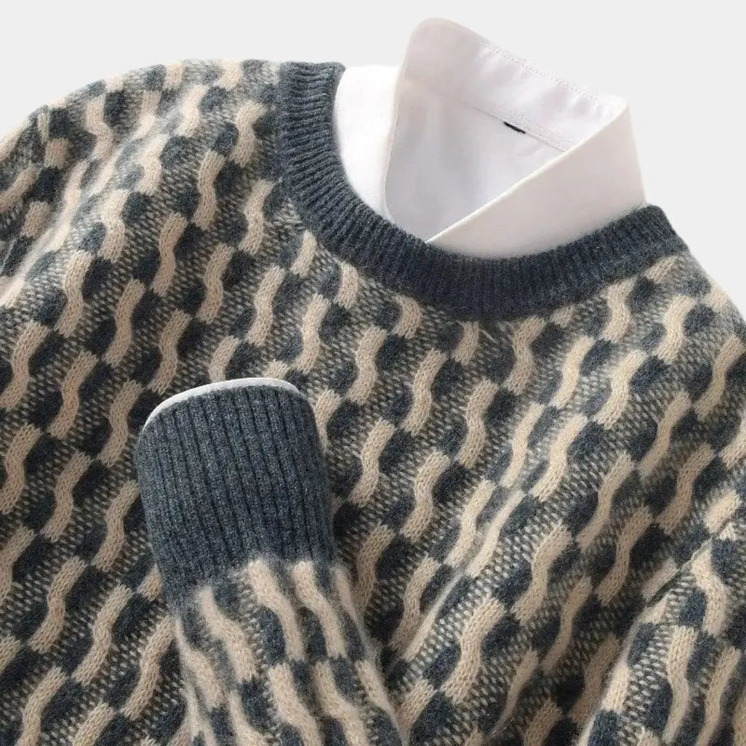 Lindberg | Geometrischer Pullover mit Rundhalsausschnitt