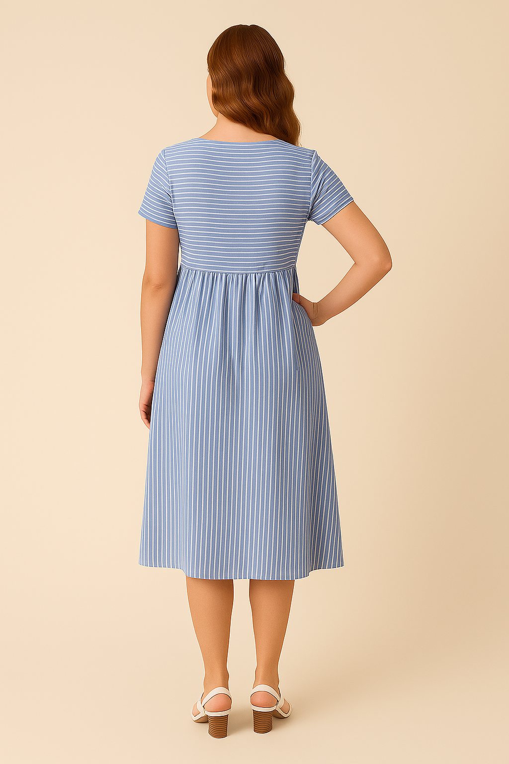 Lindberg | Sommerliches Damen Midikleid in Baumwolloptik mit schulterfreiem Schnitt