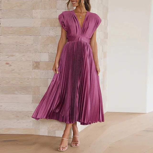 Lindberg | Lisi™ - Maxikleid mit V-Ausschnitt und Plissee