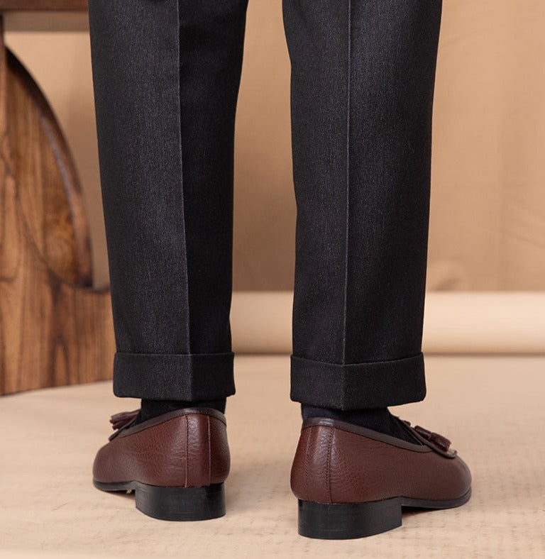 Lindberg | Belgische Loafers aus Leder mit Quaste und Kieselgur