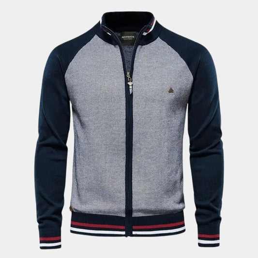 Lindberg | Stehkragen-Strickjacke mit Reißverschluss und Farbblock