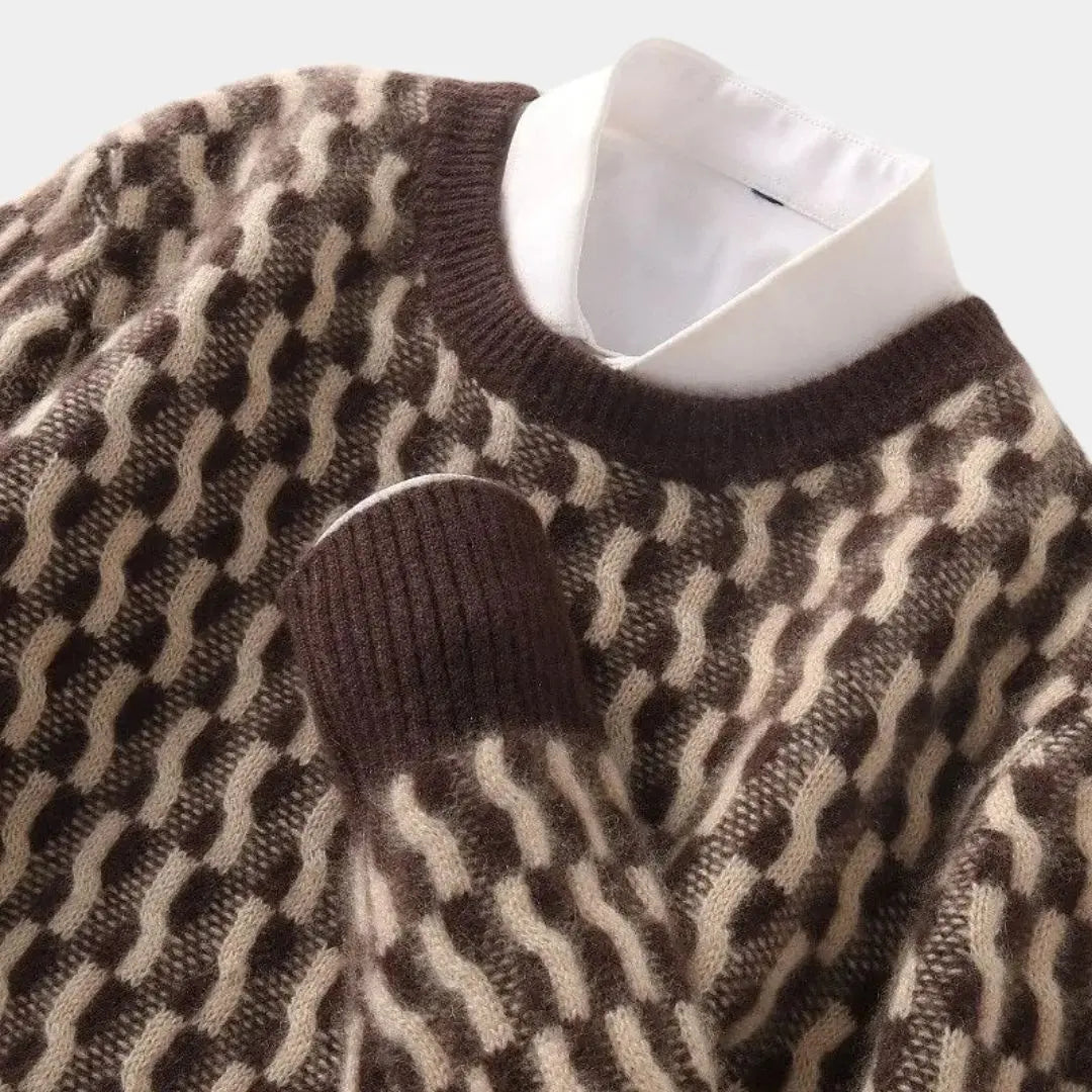 Lindberg | Geometrischer Pullover mit Rundhalsausschnitt