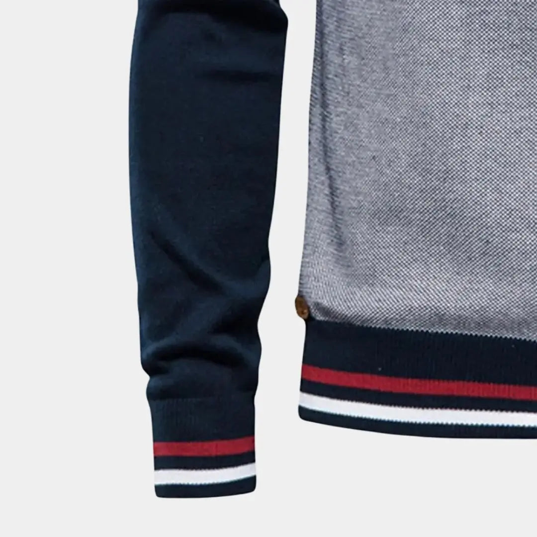 Lindberg | Stehkragen-Strickjacke mit Reißverschluss und Farbblock