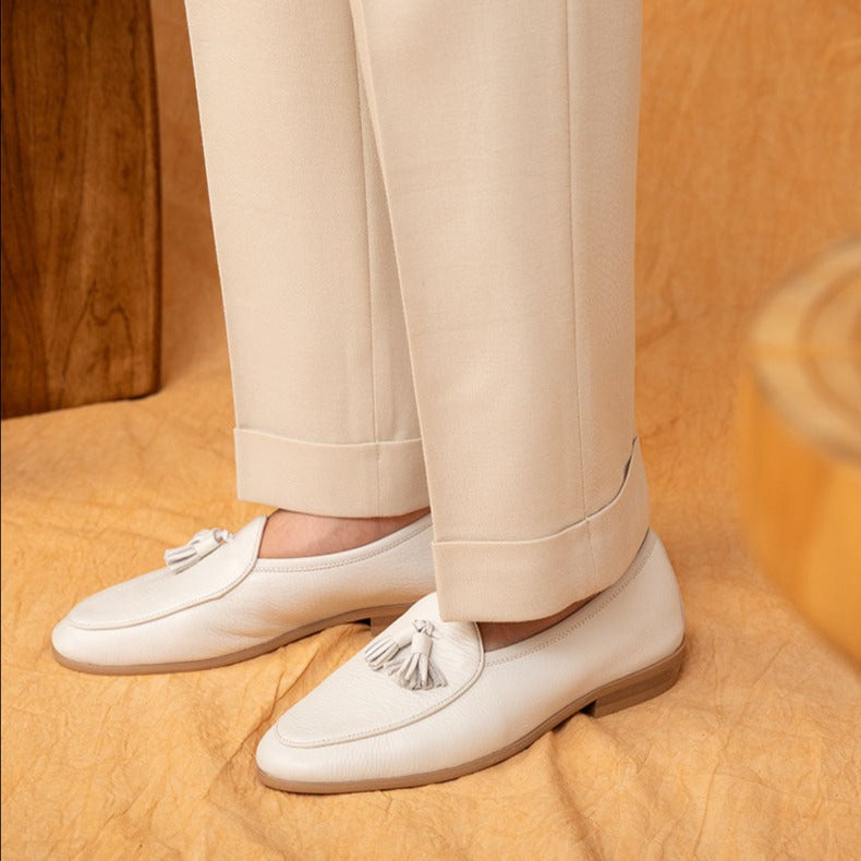 Lindberg | Belgische Loafers aus Leder mit Quaste und Kieselgur