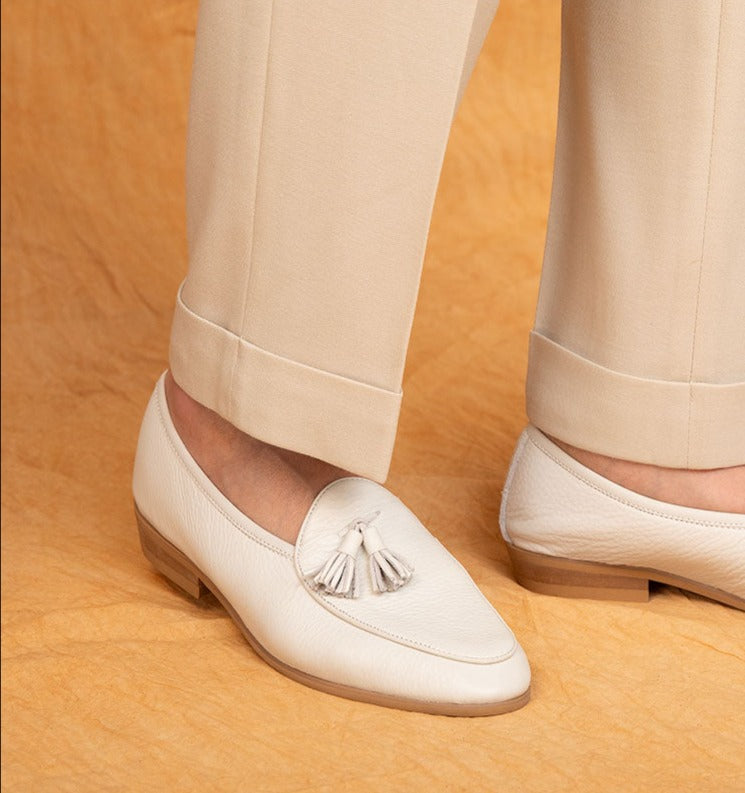 Lindberg | Belgische Loafers aus Leder mit Quaste und Kieselgur