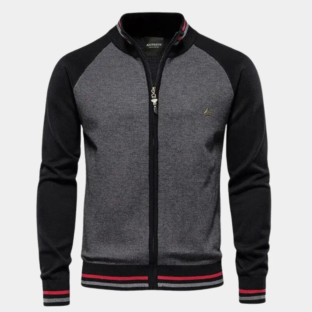 Lindberg | Stehkragen-Strickjacke mit Reißverschluss und Farbblock