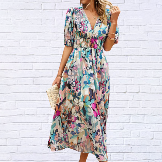 Lindberg | Floraglanz Kurzarmkleid
