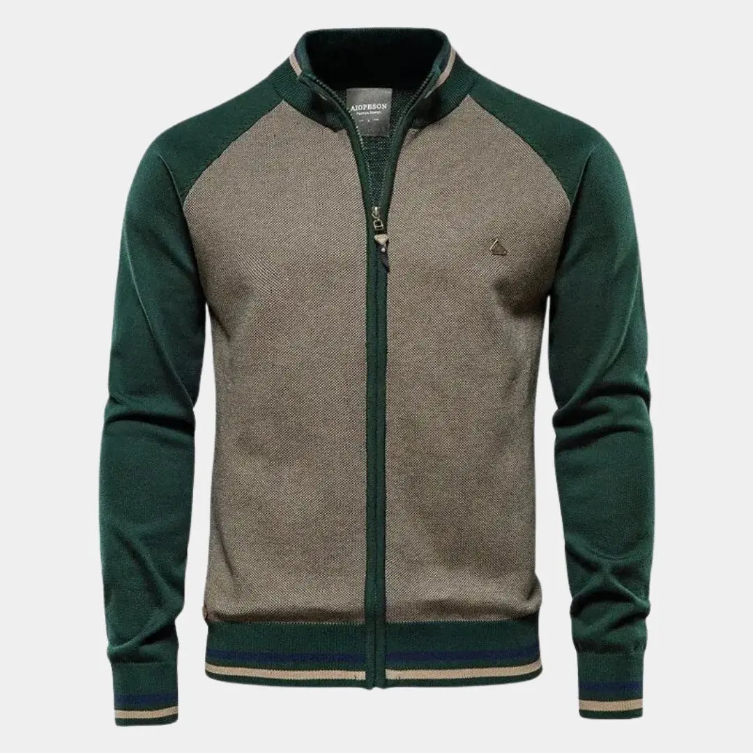 Lindberg | Stehkragen-Strickjacke mit Reißverschluss und Farbblock