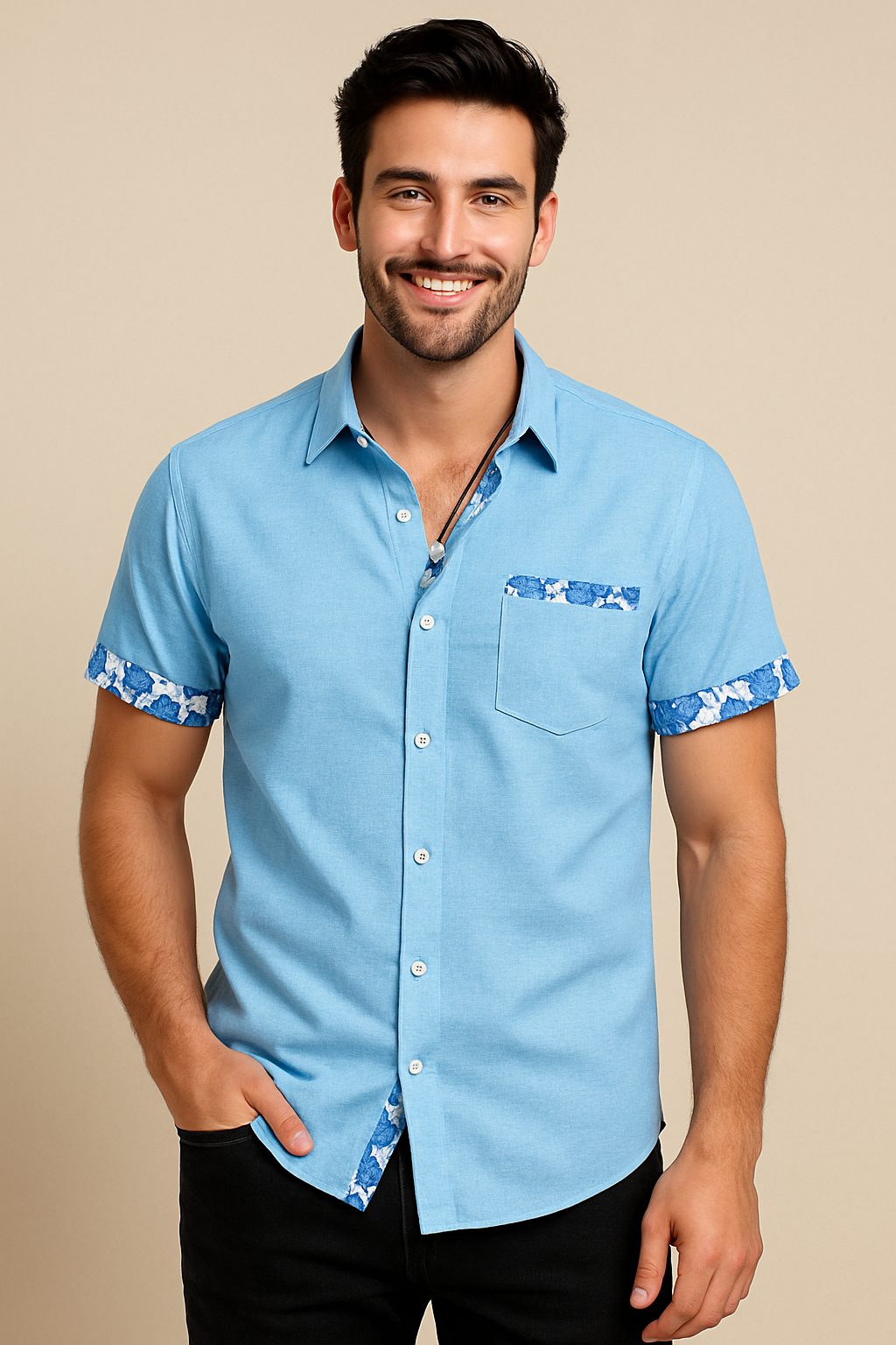 Lindberg | Herren Kurzarmhemd in Leinenoptik für Sommer und Freizeit