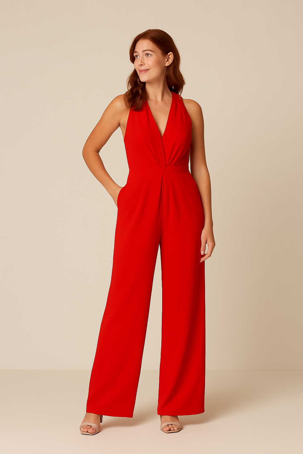 Lindberg | Damen Jumpsuit ärmellos mit tiefem V-Ausschnitt und weitem Bein