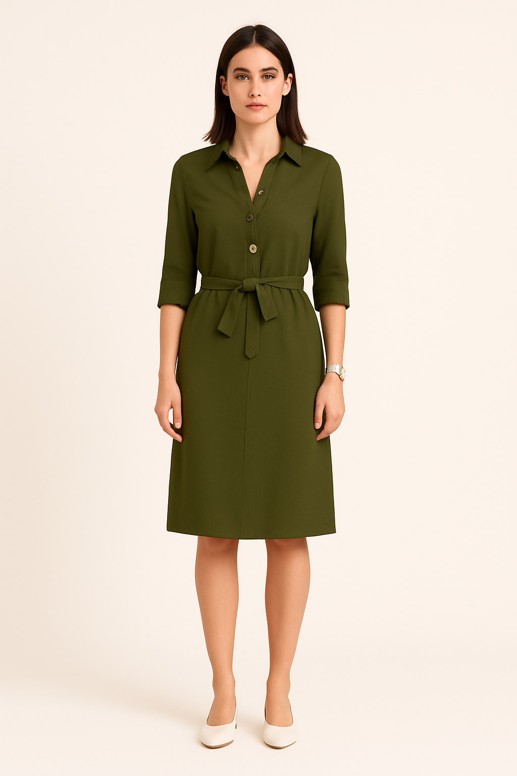 Lindberg | Festliches Damen Hemdblusenkleid mit Knopfleiste