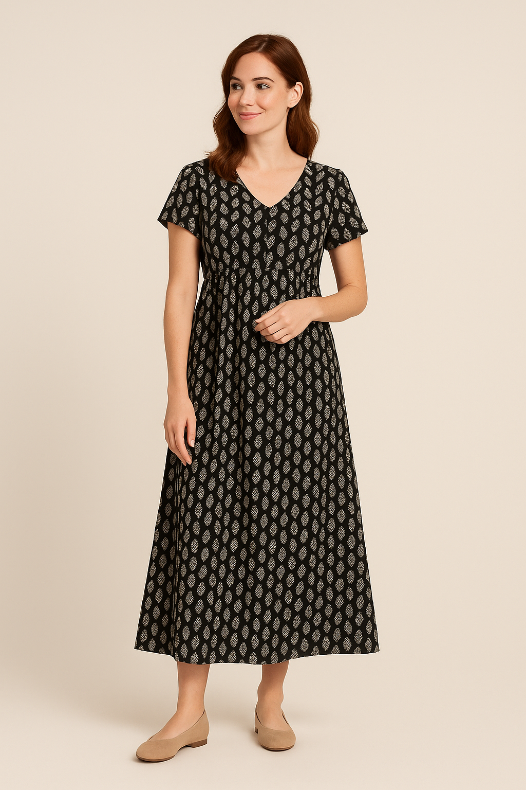Lindberg | Damen Maxikleid mit V-Ausschnitt und Empire-Taille luftig & leicht