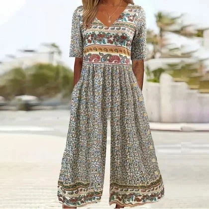 Lindberg | Nerina Vintage Jumpsuit Im Boho Stil Mit Blumen