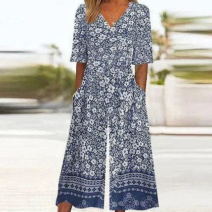 Lindberg | Nerina Vintage Jumpsuit Im Boho Stil Mit Blumen