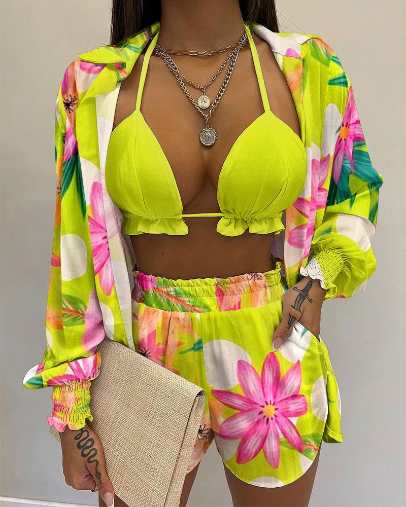 Lindberg | Hemd-Bikini mit Ballonärmeln, dreiteiliges Set