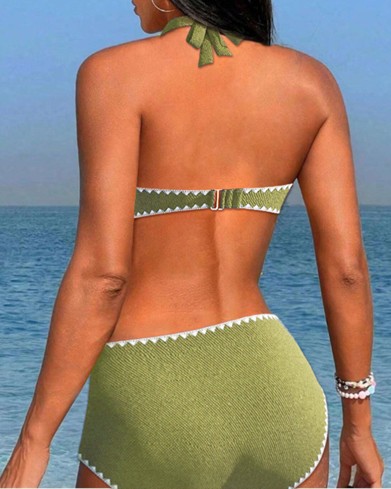 Lindberg | Einfacher Urlaubsbikini mit plissiertem neckholder