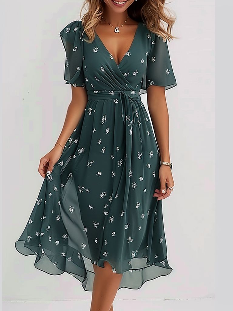 Lindberg | Retrogrünes Midi Kleid
